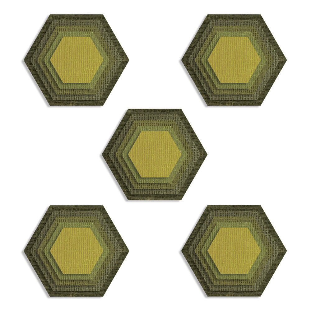Sizzix Thinlits Die Set 25PK - Stacked Tiles, Hexagons by Tim