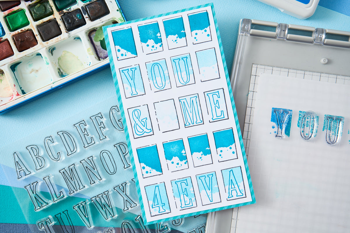 Sizzix Clear Stamps Set 10PK w/3PK Framelits - Painted Palettes by