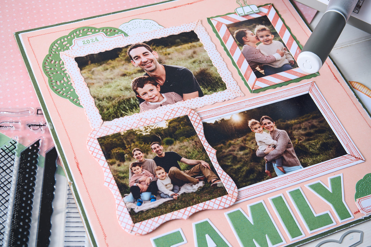 Sizzix Framelits Plus Die 19.05㎝×19.05㎝ Sizzix Clear Stamps Set 15PK w/14PK Framelits Die - Build-A-Frame