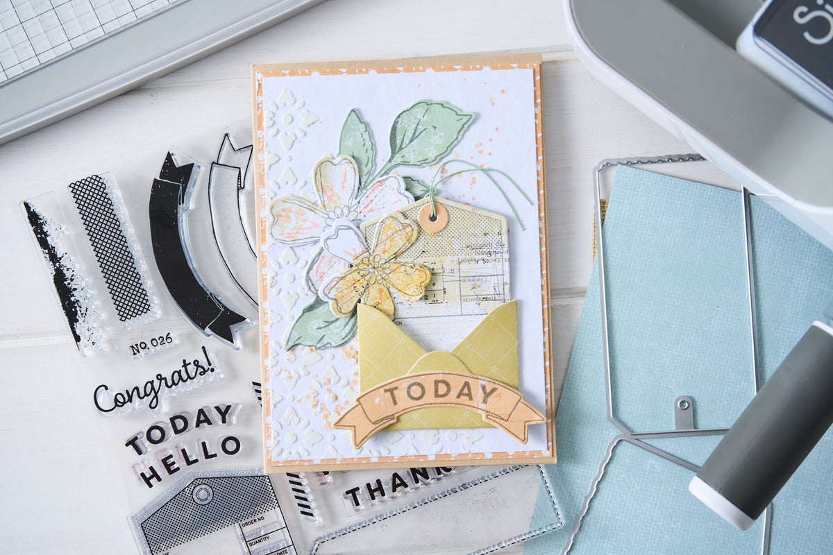 Sizzix Clear Stamps Set 62PK w/4PK Framelits Dies - Globetrotter's