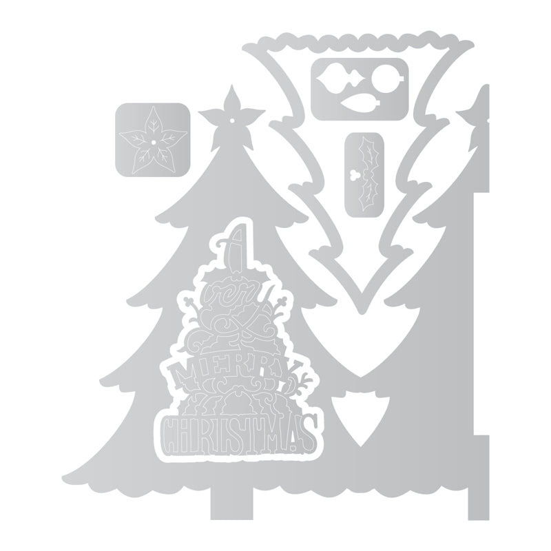 シジックス　厚手カッティングダイ　クリスマス Sizzix Thinlits Die Set 6PK - Card, Christmas Tree Fold-a-Long