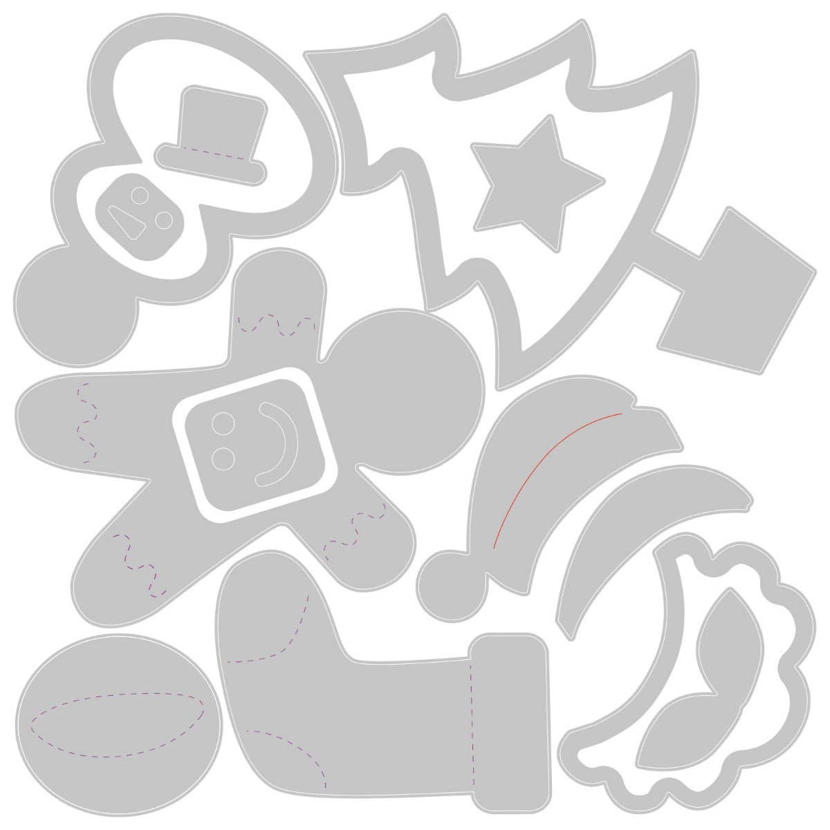 Fustella Forme Natalizie - Sizzix Thinlits Die Set- Basic Christmas