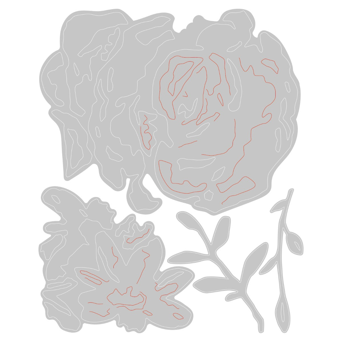 Sizzix Thinlits Die Set 4PK - Brushstroke Flowers #4 by Tim Holtz