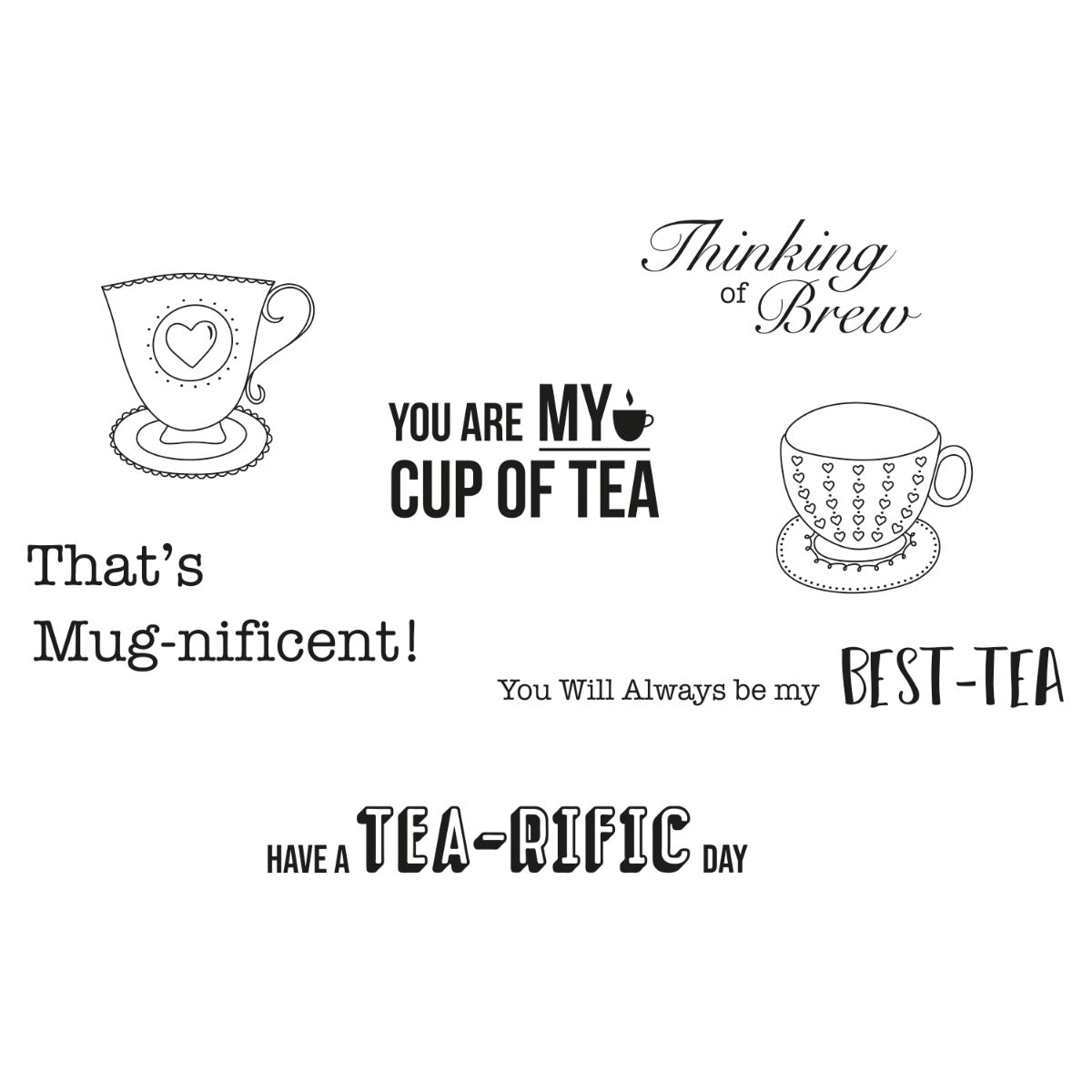 Sizzix Clear Stamps Set 7PK - Tea-rific – Sizzix.com