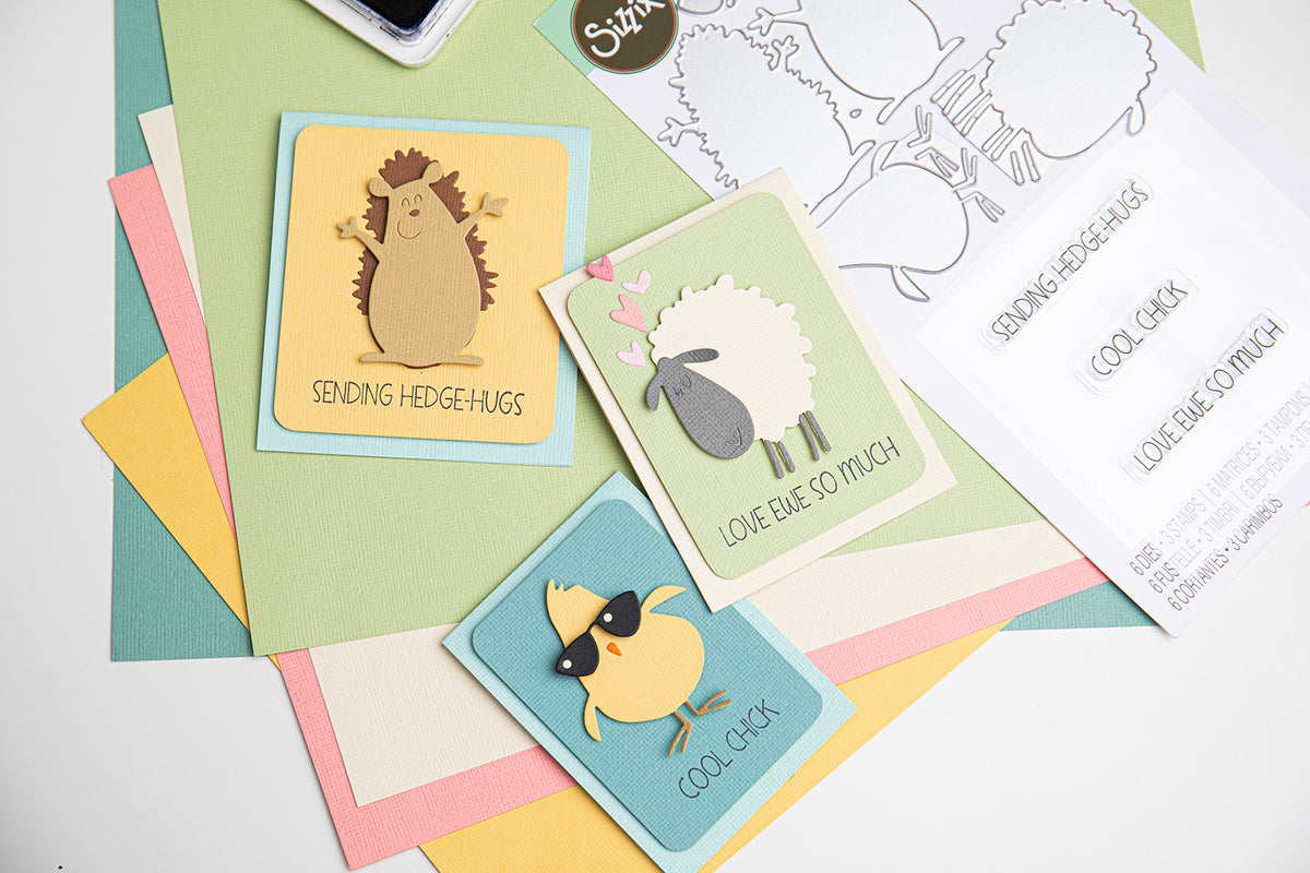 Sizzix Thinlits Die Set 6PK w/3PK - Stamps Crazy Creatures #1