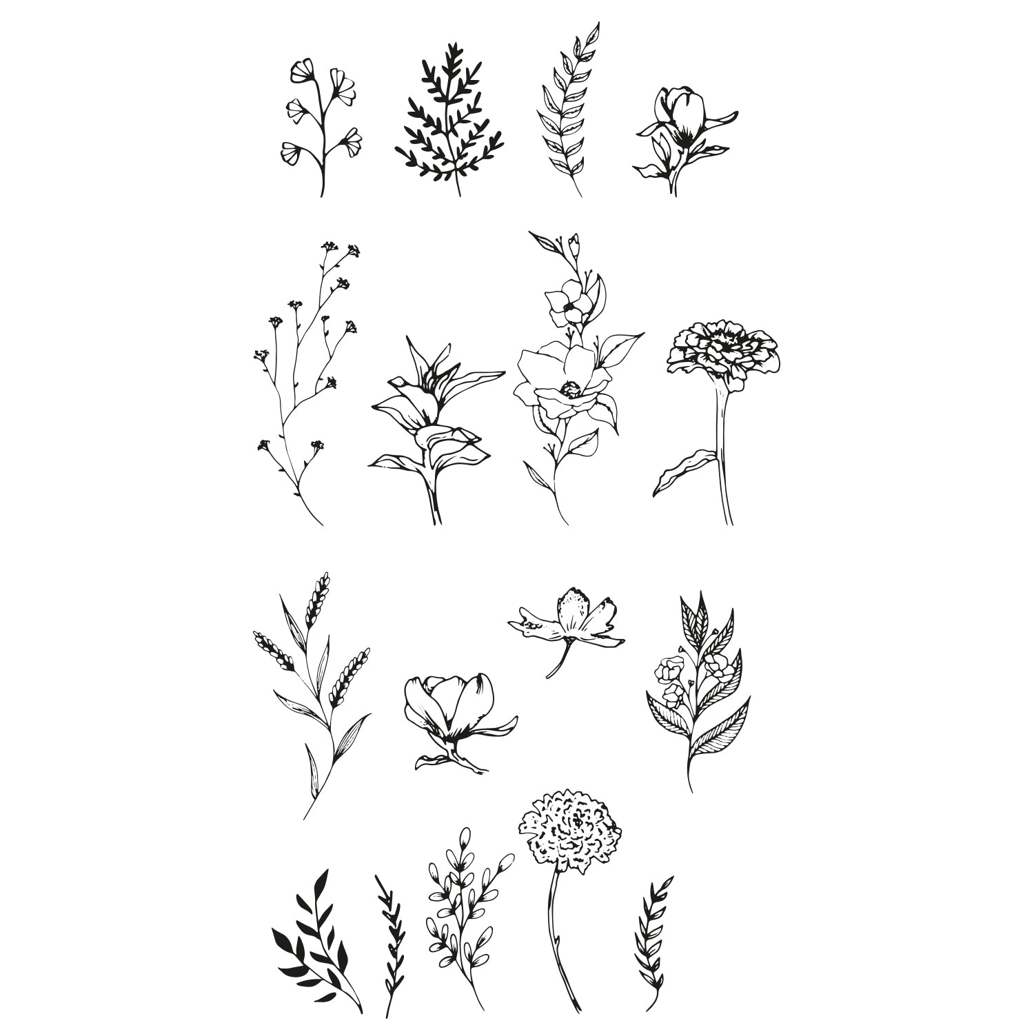 sizzix-clear-stamps-set-17pk-garden-botanicals-by-lisa-jones