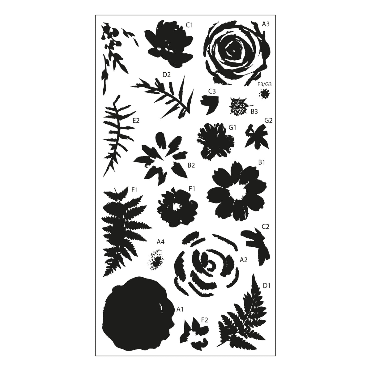 Sizzix Layered Clear Stamps Set 20PK Painted Florals