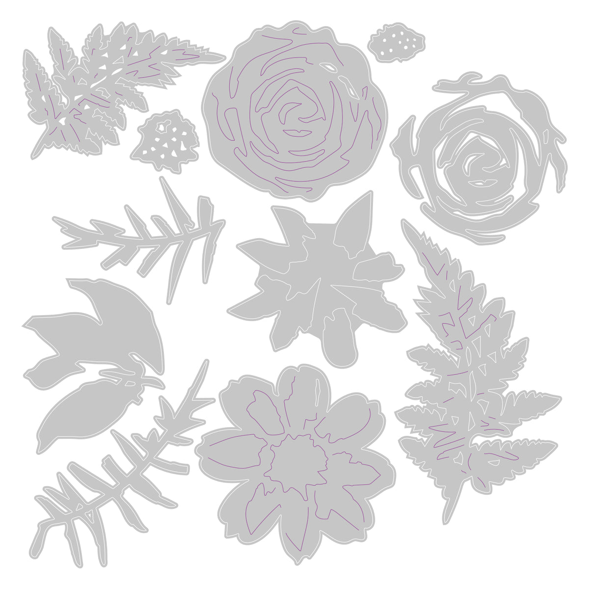 Sizzix Thinlits Die Set 11PK - Flowers & Fern – Sizzix.com