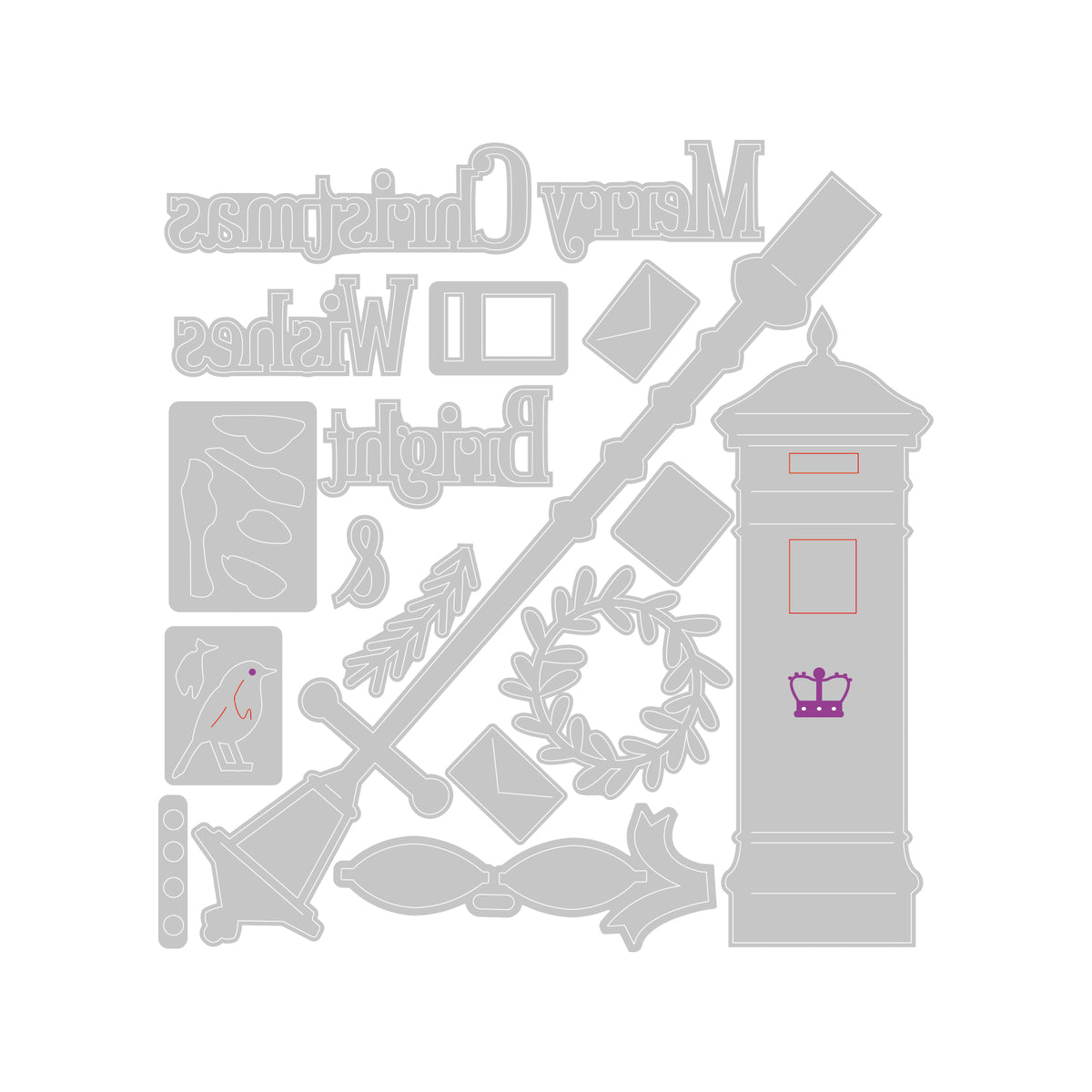 シジックス sizzix アルファベット ダイ シズリッツ script 筆記体 Sizzix Thinlits Die Se 17PK - Letters at Christmas by Olivia Rose