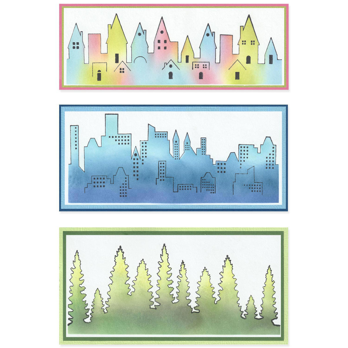 Sizzix A5 Clear Stamps Set 6PK - Cosmopolitan, The View by