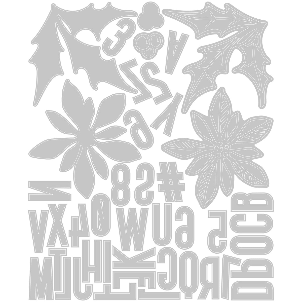 Tim Holtz Sizzix Vault Seasonal Sketch Thinlits Dies 666719