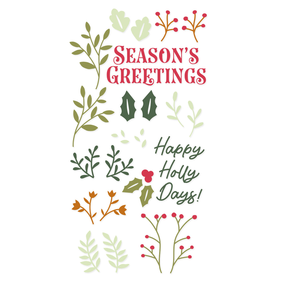Amazon.com: Sizzix Framelits Die Set Happy Holly Days #2 by