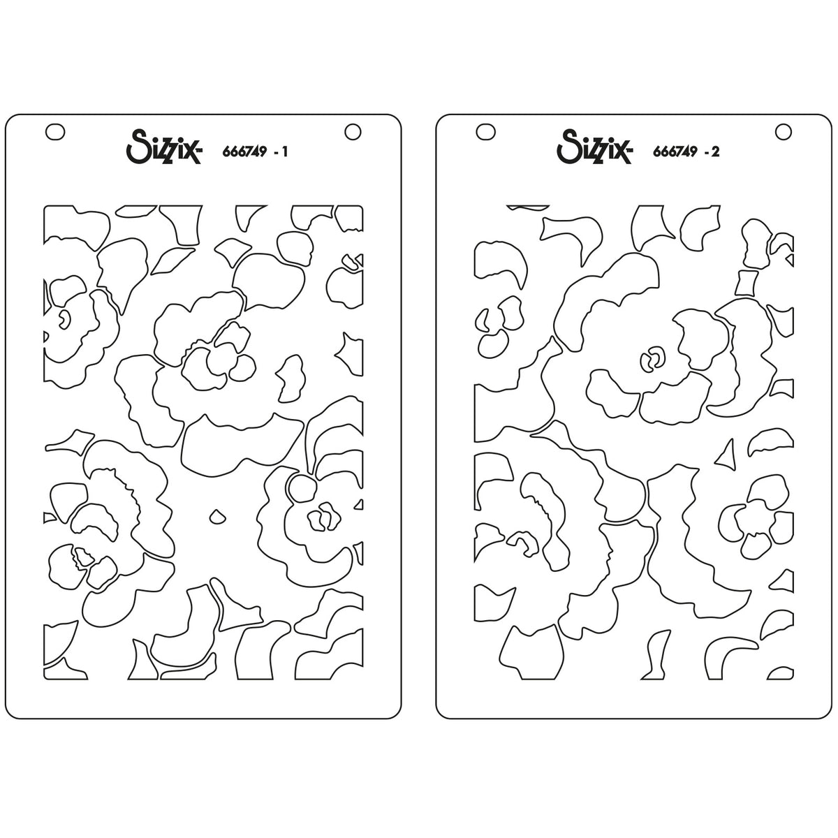 Sizzix A6 Stencil 2PK - Cosmopolitan, Sunday in the Park #2 by