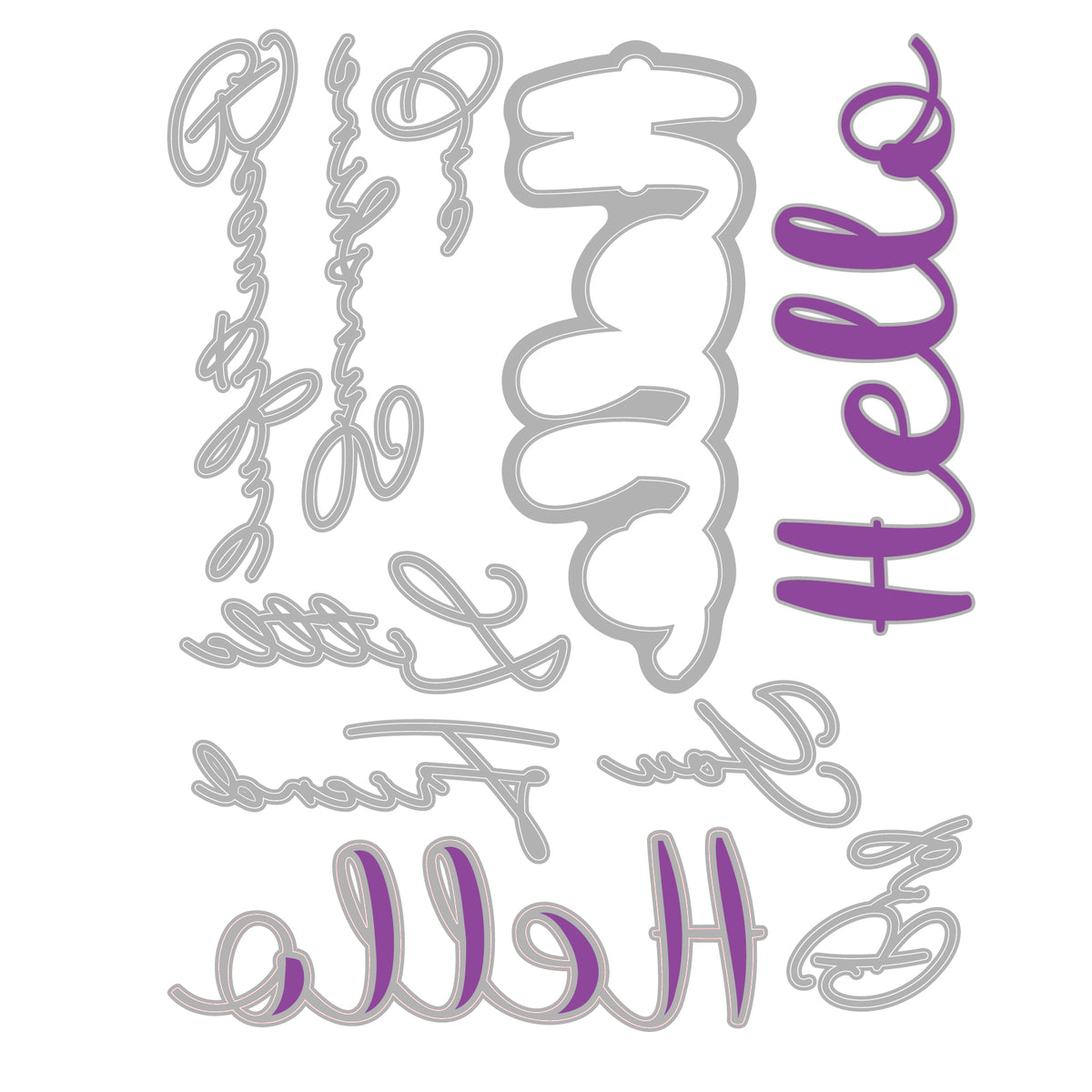 Sizzix Thinlits Die Set 10PK - Take Twos, Hello Sentiment by