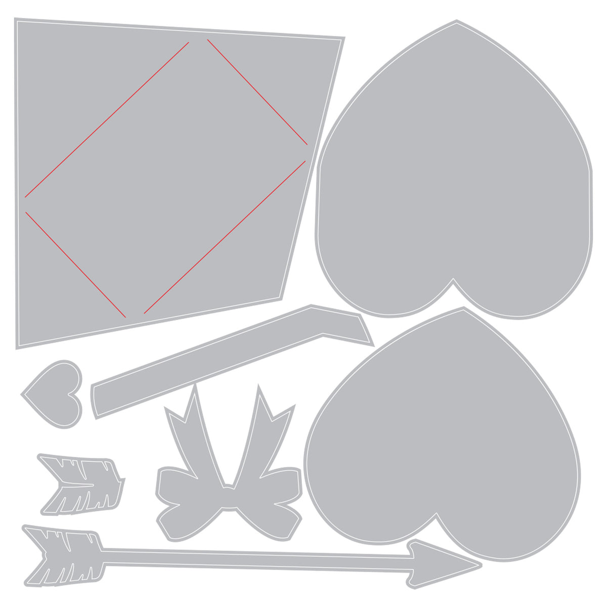 Sizzix 2-D Texture Fades Embossing Folder w/8PK Thinlits Set