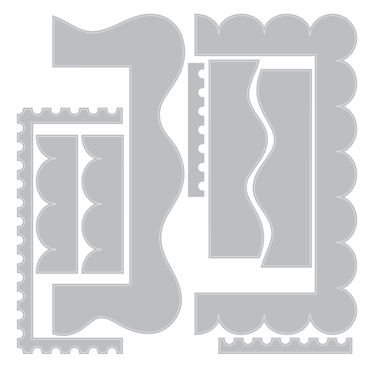 Sizzix Thinlits Die Set 9PK - Fun Borders by Letters by Shells