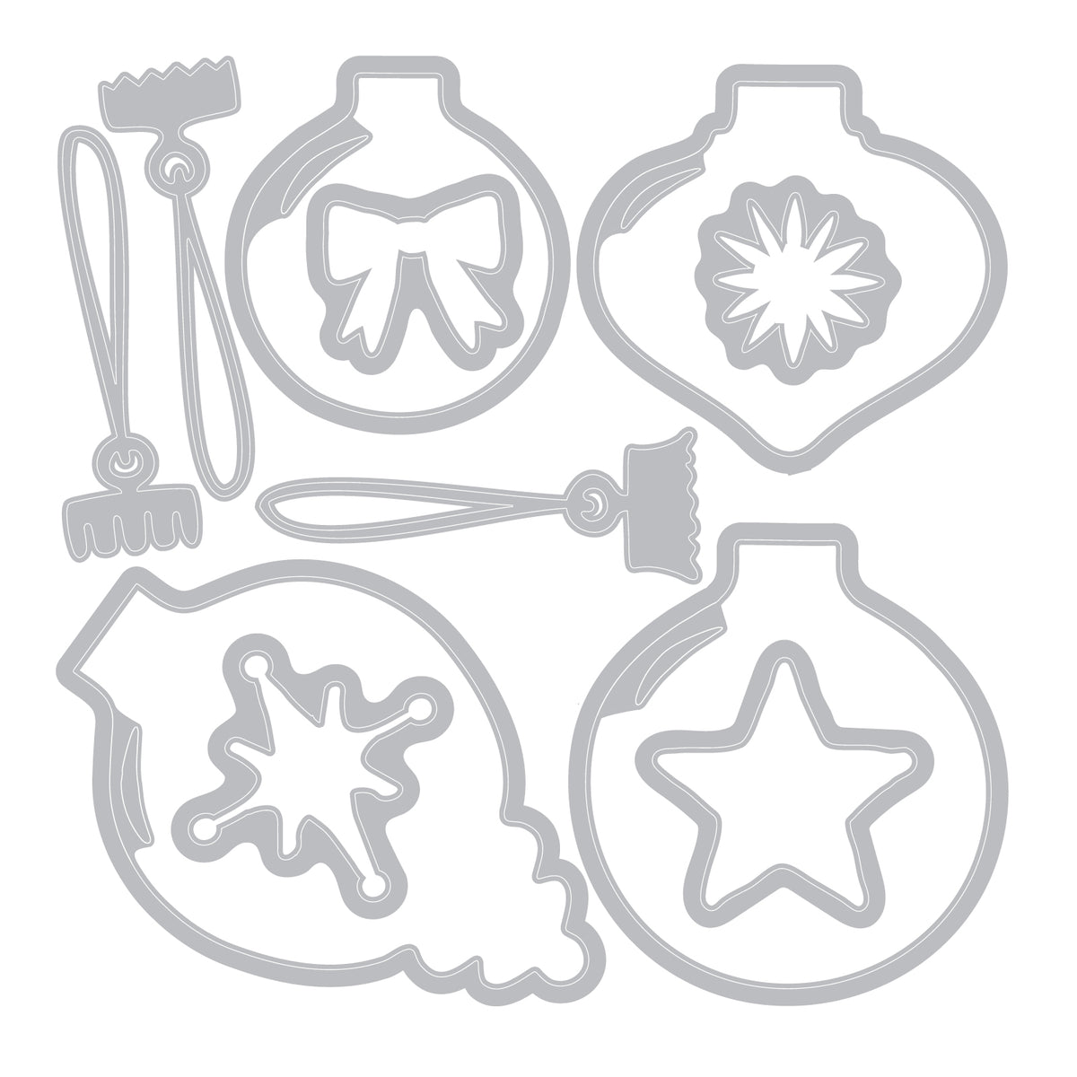 Sizzix Clear Stamps Set 19PK w/11PK Framelits - Baubles by 49 and