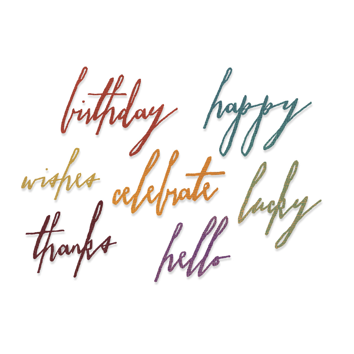 Sizzix Thinlits Die Set 7PK - Handwritten Celebrate by Tim Holtz