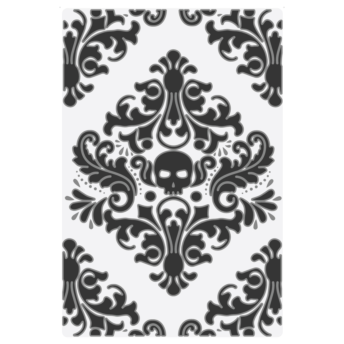 Sizzix Multi Level Texture Fades A6 Embossing Folder - Vault Skull