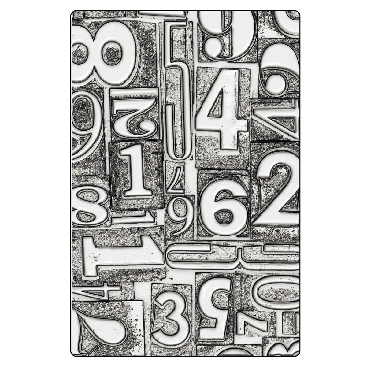 Sizzix 3-D Texture Fades Embossing Folder - Numbered Large/A5 by