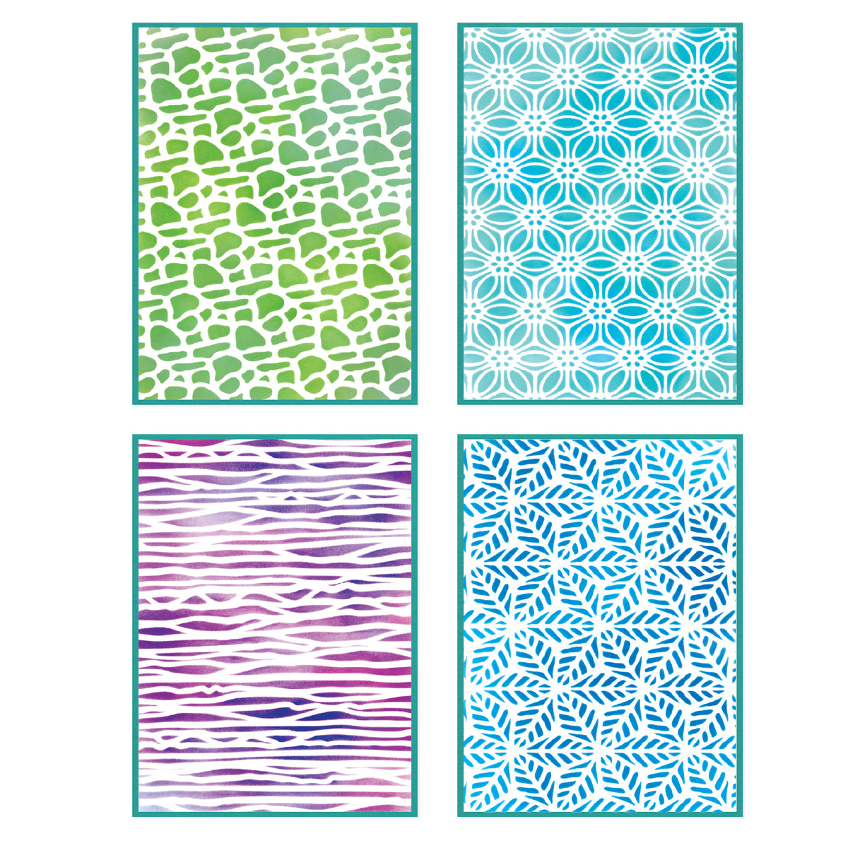Sizzix A6 Stencil 4PK – Background Textures by Vicki Boutin