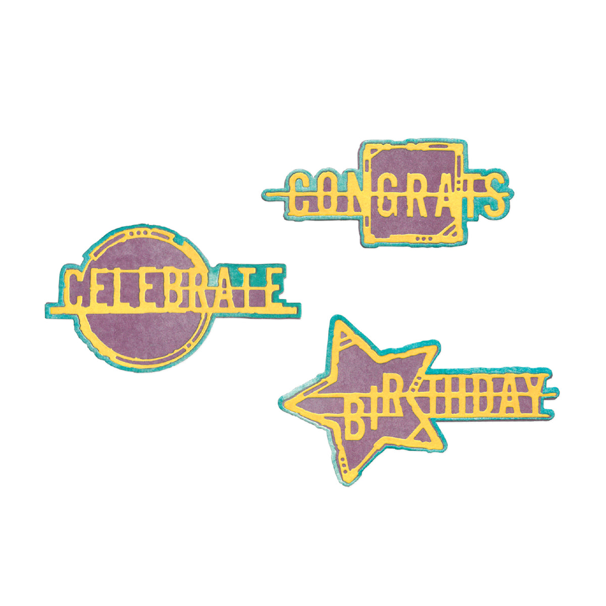Sizzix Thinlits Die Set 6PK - Word Wafers Birthday by Seth Apter