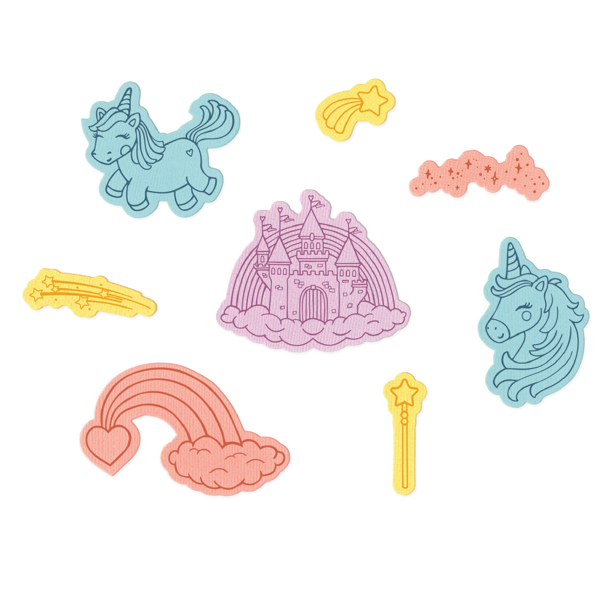 Sizzix Clear Stamps Set 8PK w/8PK Framelits Die Set – Unicorns and
