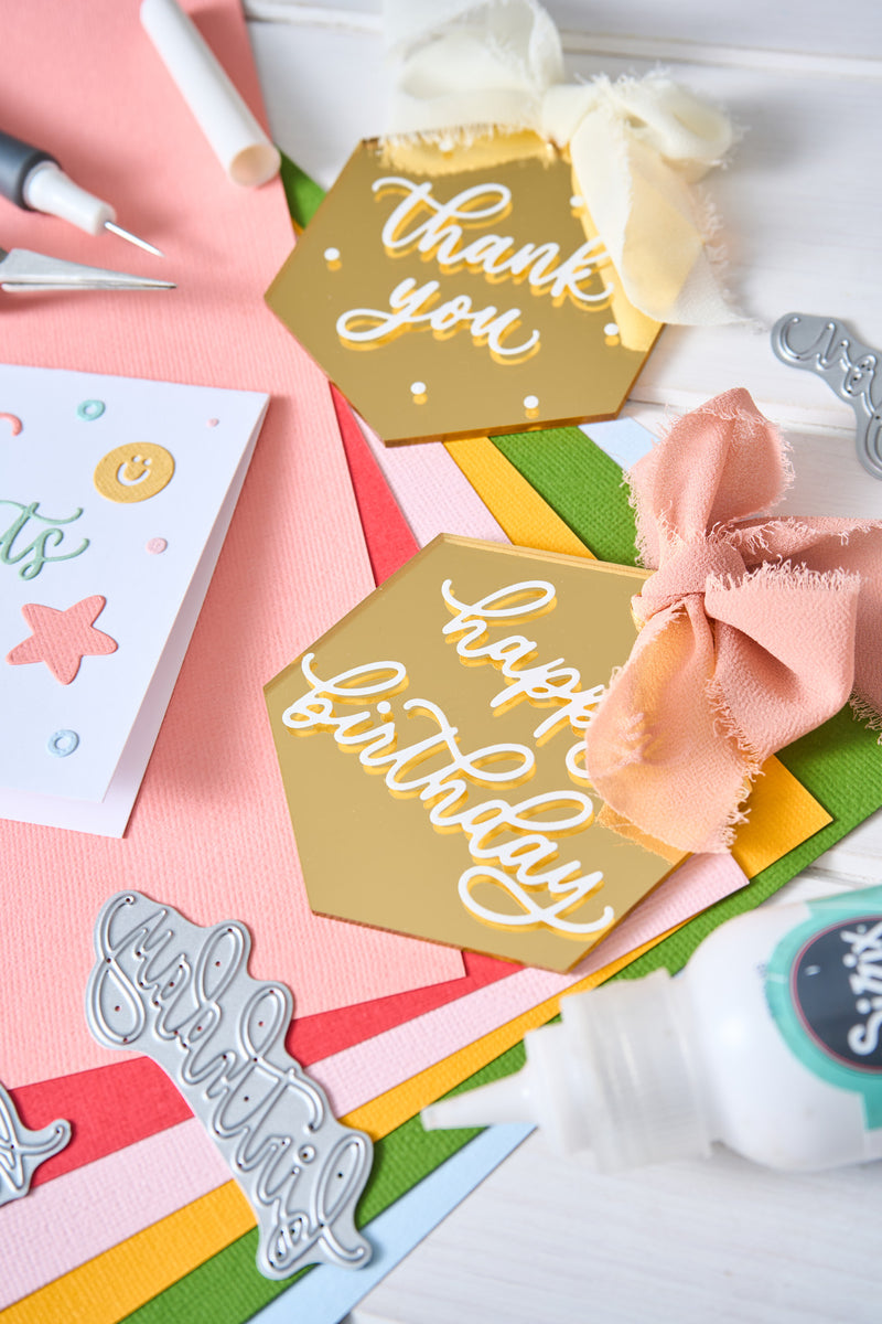 Sizzix Thinlits Die Set 17PK - Cheerful Phrases by Letters by