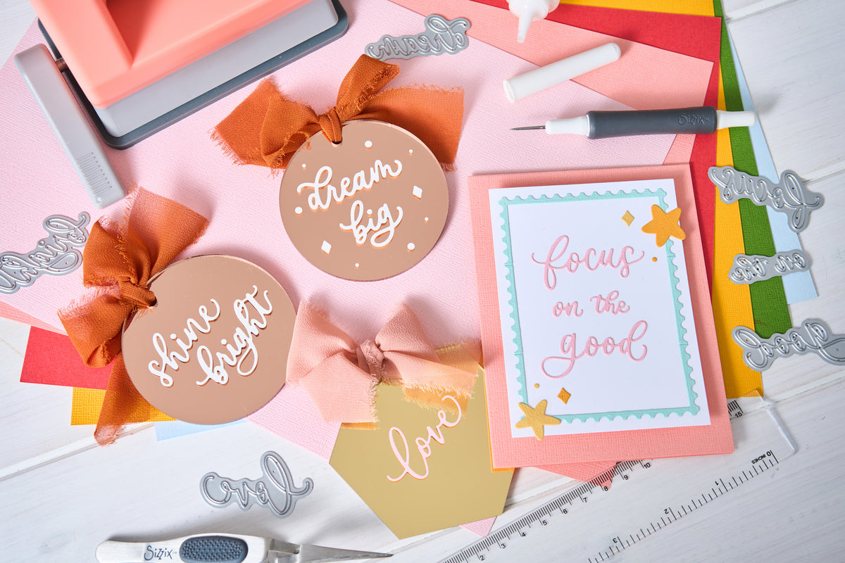 Sizzix Thinlits Die Set 17PK - Cheerful Phrases by Letters by