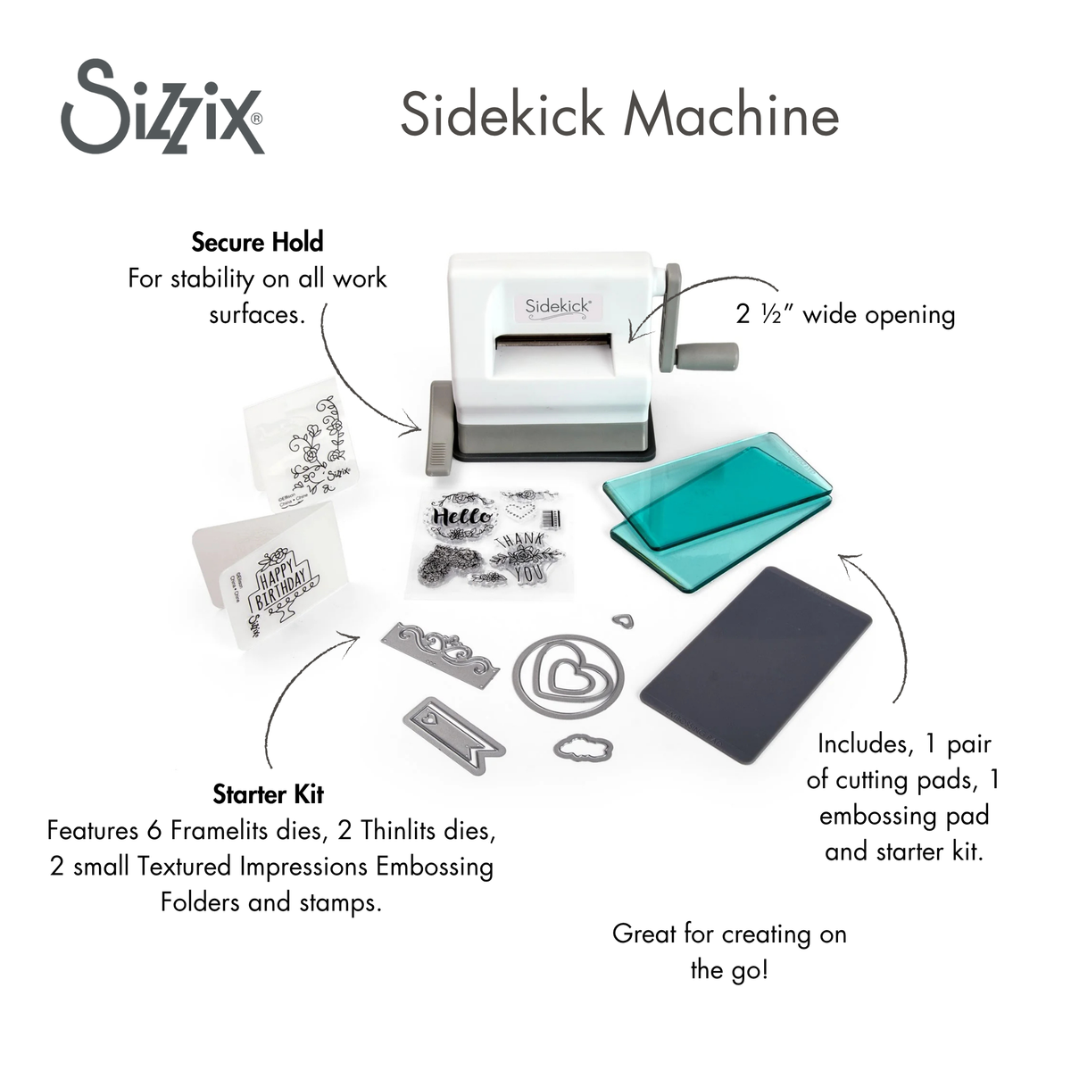 Sizzix Sidekick Starter Kit (White & Gray) – Sizzix.com