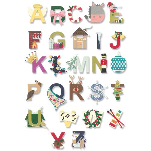 Christmas Alphabet Cards ポップアップカードセット Thinlits Die Set 26PK - Christmas Alphabet – Sizzix.com