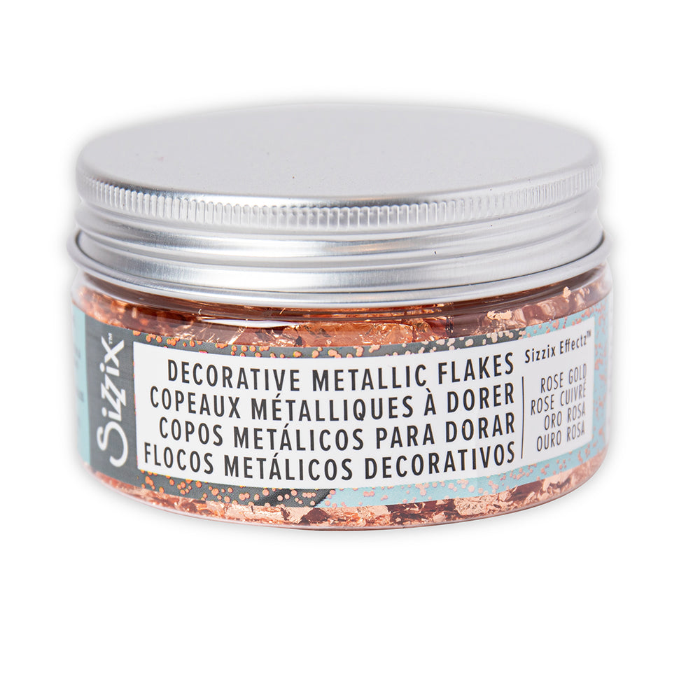 Sizzix Effectz - Decorative Metallic Flakes, Rose Gold, 0.8g