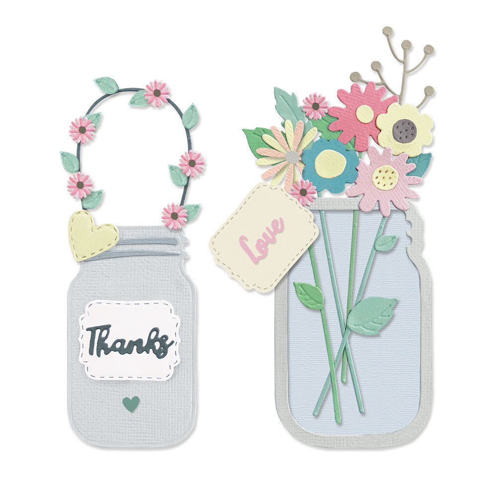 Flowers画集等セット Sizzix Thinlits Die Set 17PK - Jar of Flowers – Sizzix.com