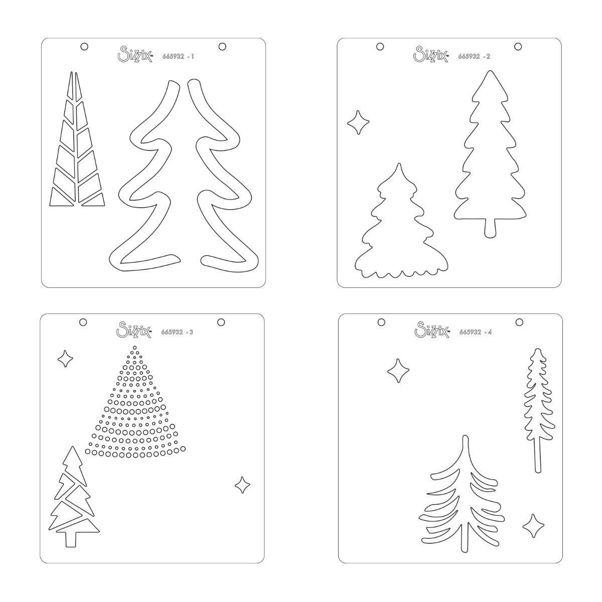 Sizzix Layered Stencils 4PK - Doodle Trees – Sizzix.com