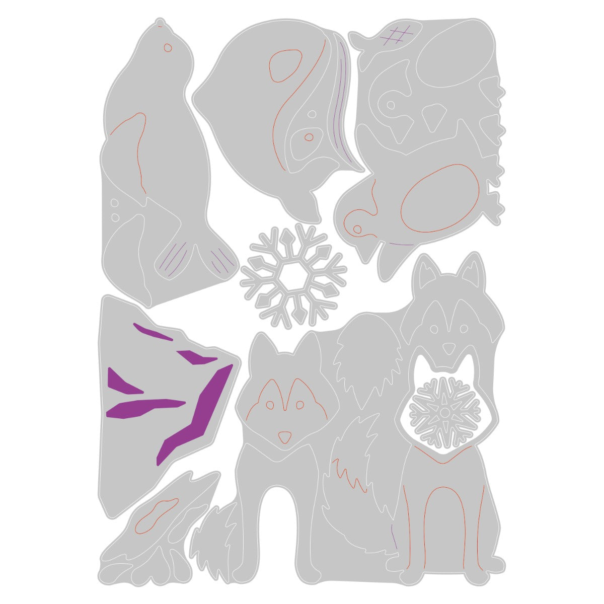 Sizzix® Thinlits® Die Set 8PK - Christmas Dove Sizzix® Thinlits® Die Set 8PK - Christmas Dove