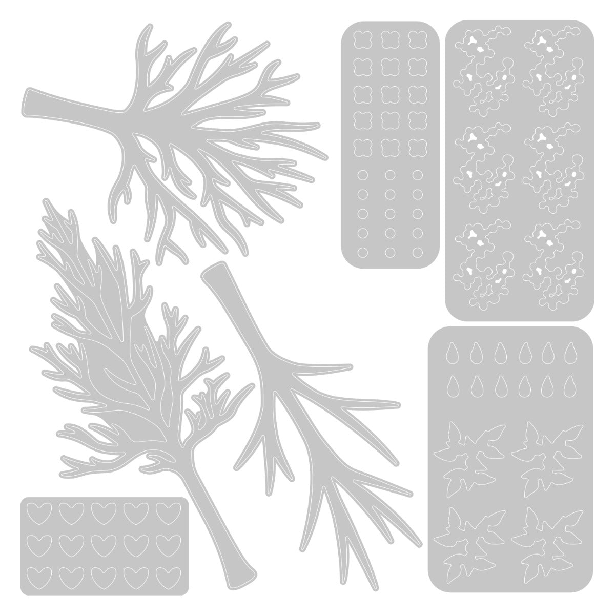 Sizzix Thinlits Set Fustelle Albero Di Natale A Strati – 8 Pezzi Per Big Shot – Dimensioni 10,8 X 7,9 Cm – Multicolore