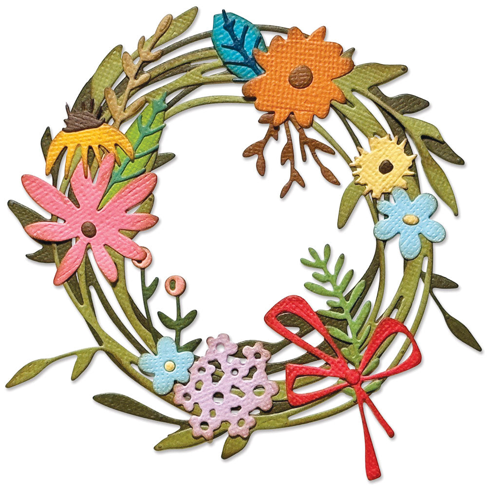 Sizzix Thinlits Die Set 14PK - Vault Funky Floral Wreath by Tim