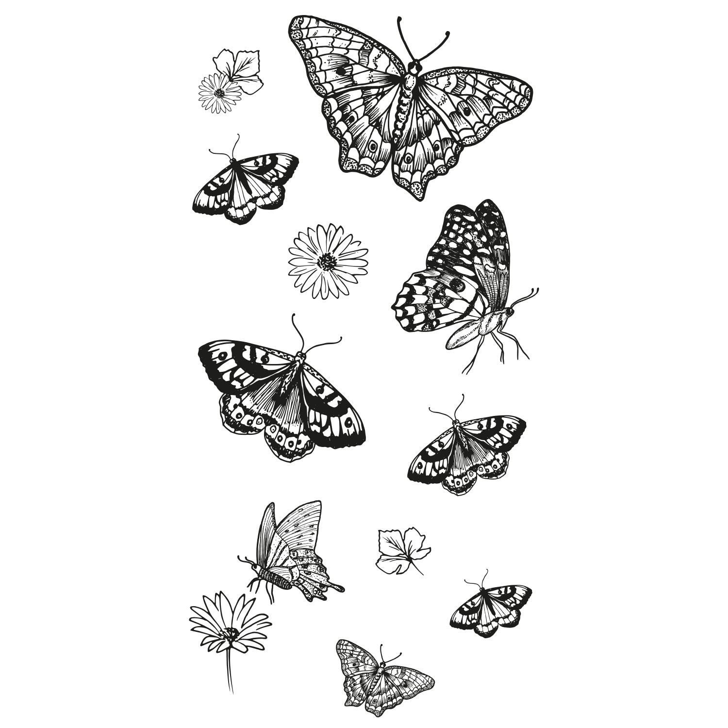 sizzix-clear-stamps-set-13pk-nature-butterflies-by-lisa-jones