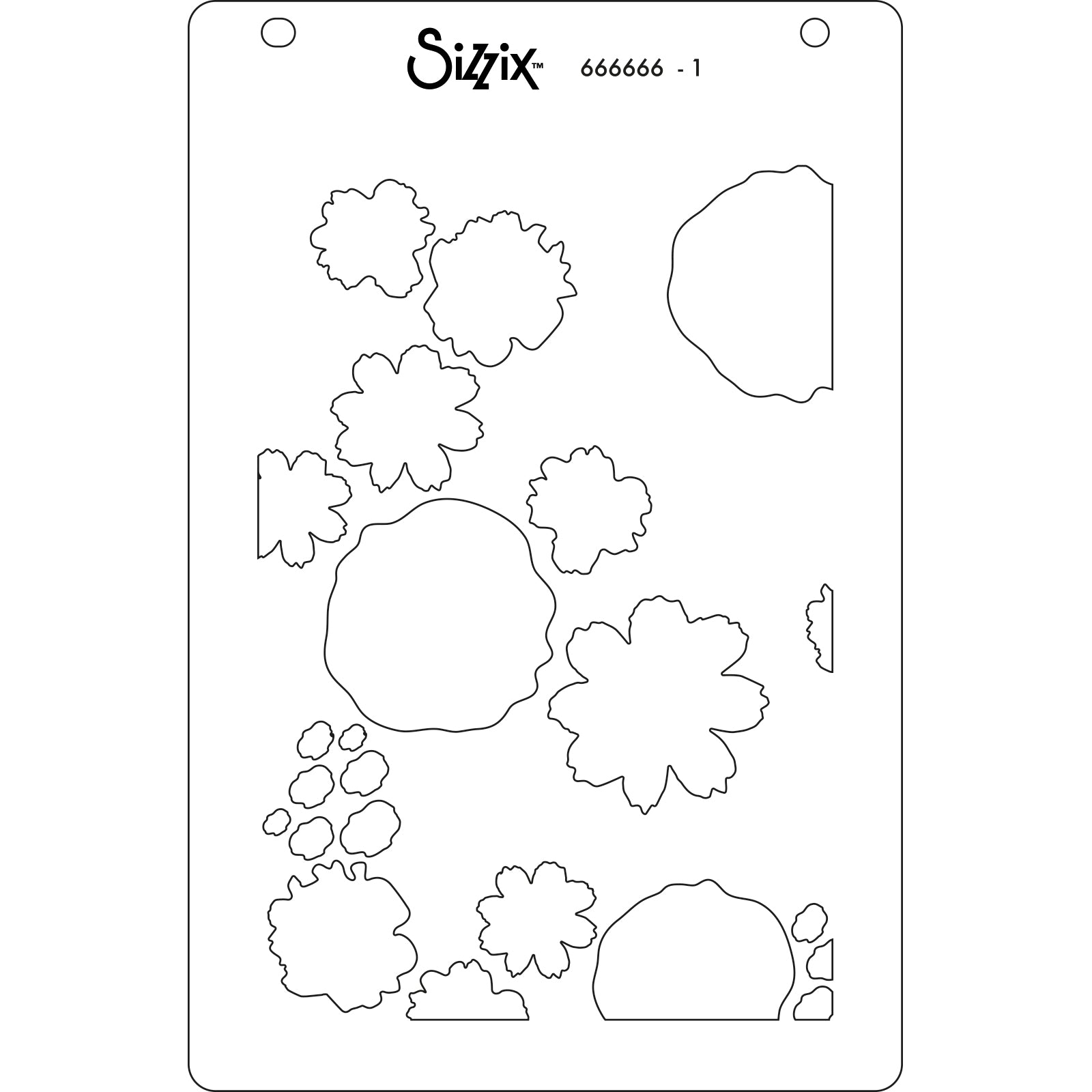 Sizzix A6 Layered Stencil 4PK Abstract Blooms