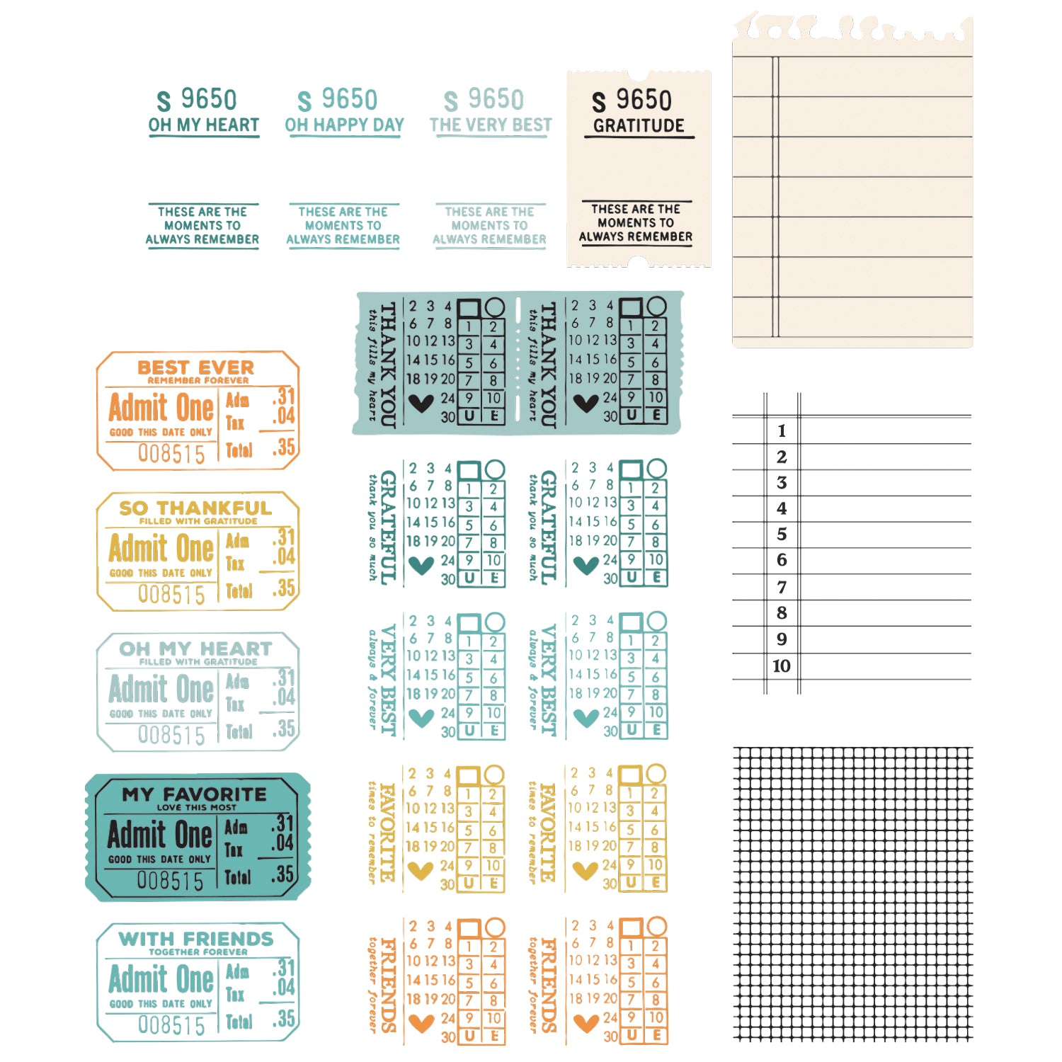 pisページ Sizzix A5 Clear Stamps 17PK w/4PK Framelits Die - Forever Journal