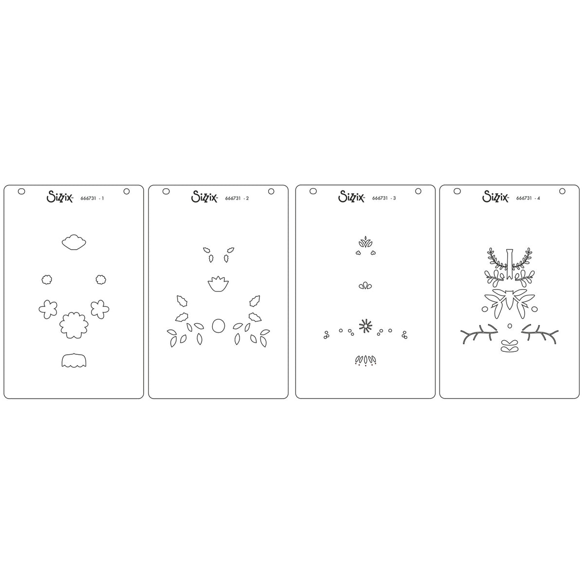 Sizzix A6 Layered Stencils 4PK - Folk Tree by Catherine Pooler – Sizzix.com