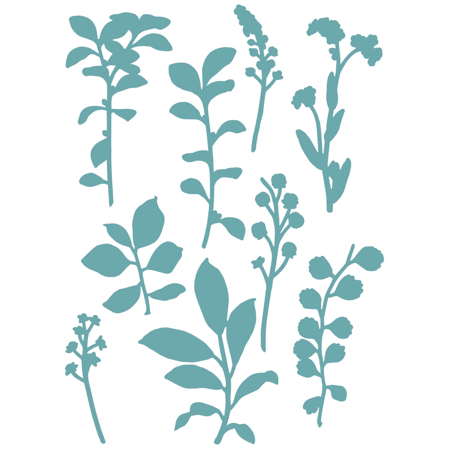 Sizzix Framelits 9PK Die Set - Fine Stems 02 by 49 and Market