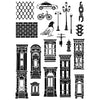 Sizzix Studio Clear Stamps Set 20PK w/3PK Stencils - City Life by Vic Hollins