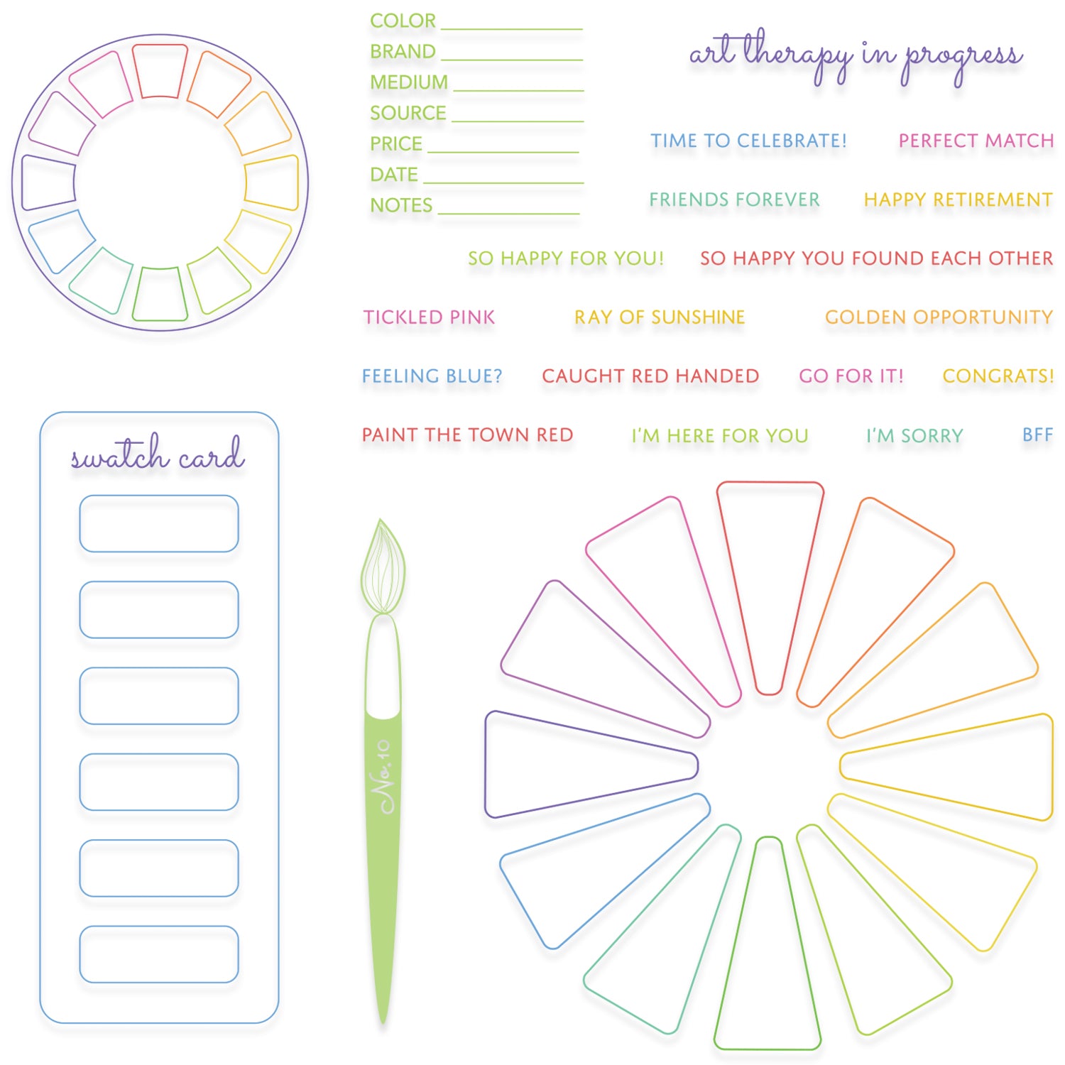 Sizzix A5 Clear Stamps Set 24PK - Swatch Cards by Eileen Hull