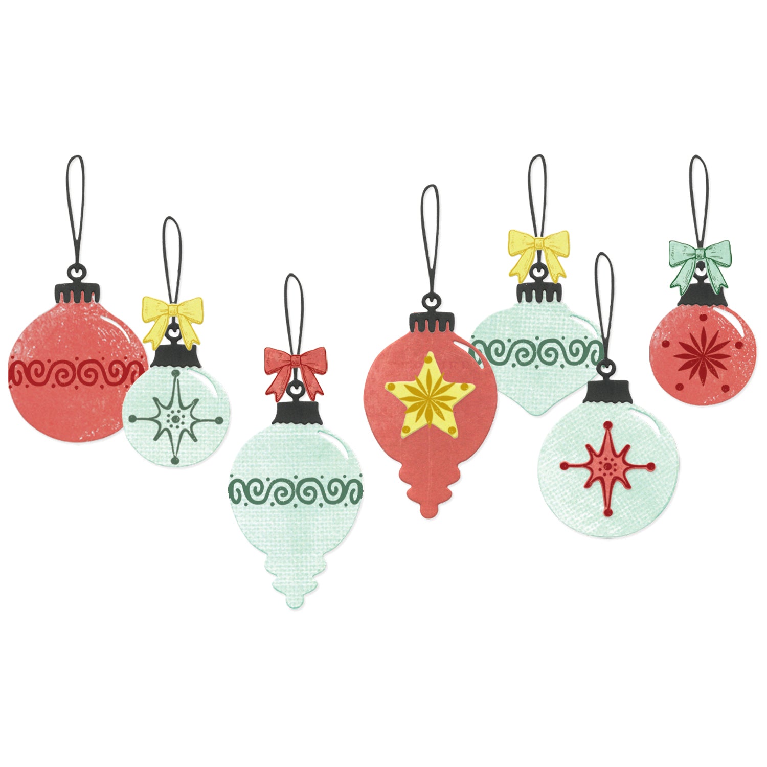 Sizzix Clear Stamps Set 19PK w/11PK Framelits - Baubles by 49 and