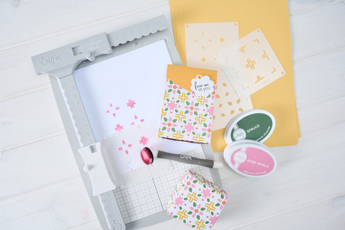Sizzix Mini Layered Stencils 4PK - Print & Pattern Patchwork Tile by C ...