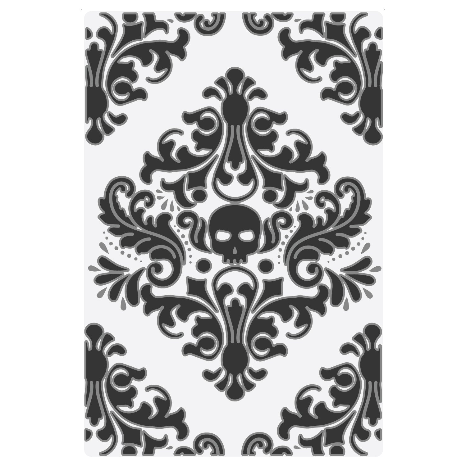 Sizzix Multi Level Texture Fades A6 Embossing Folder - Vault Skull