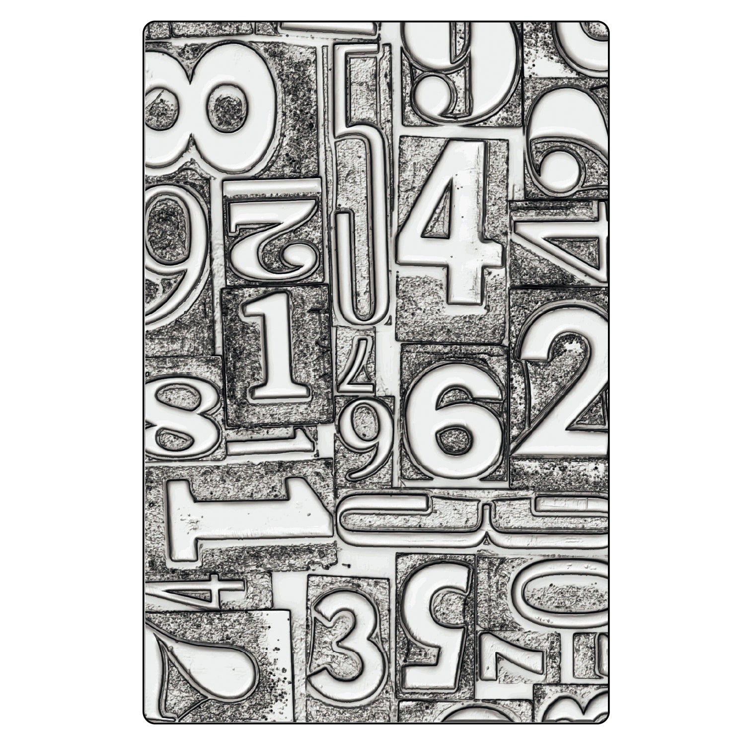 Sizzix 3-D Texture Fades Embossing Folder - Numbered Large/A5 by