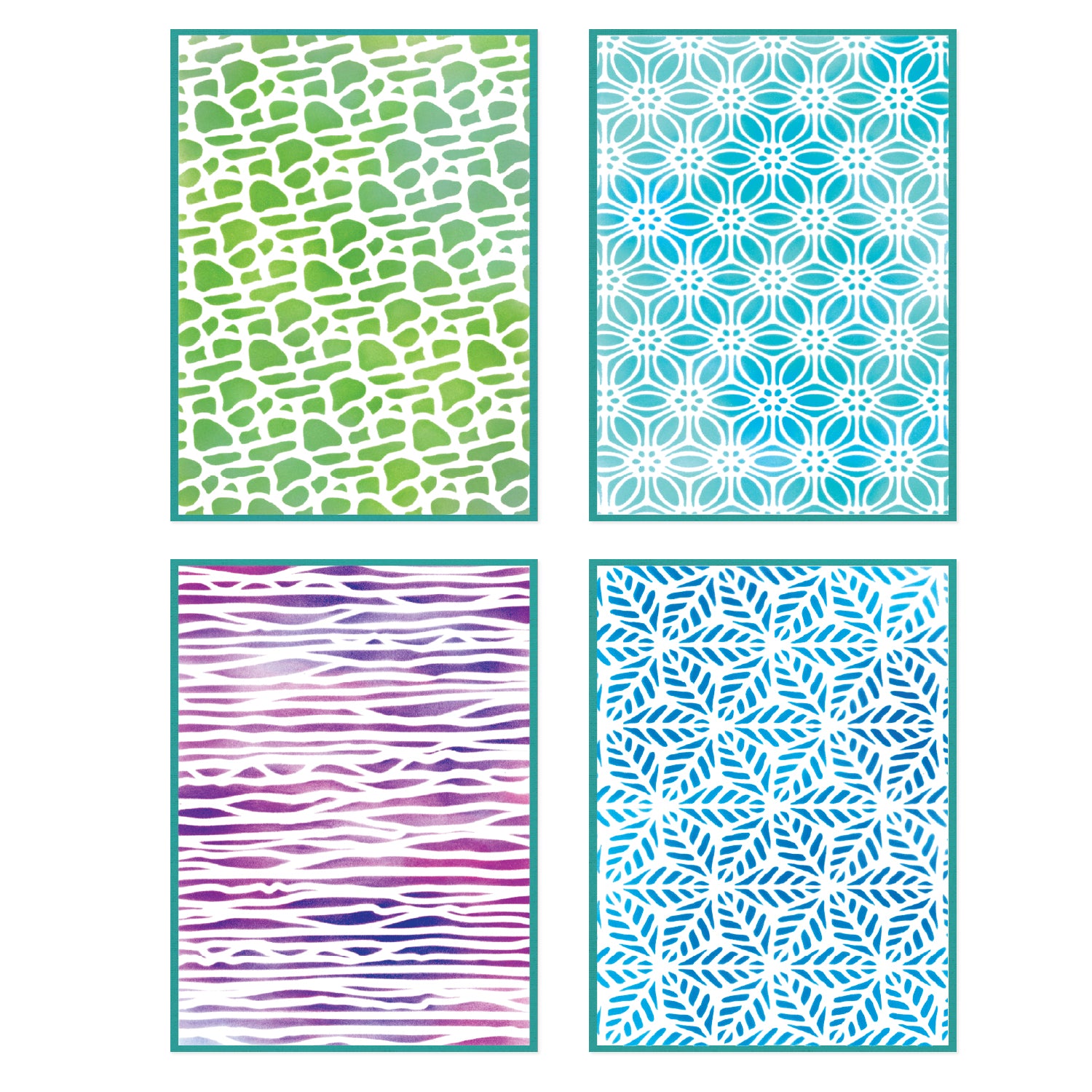Sizzix A6 Stencil 4PK – Background Textures by Vicki Boutin