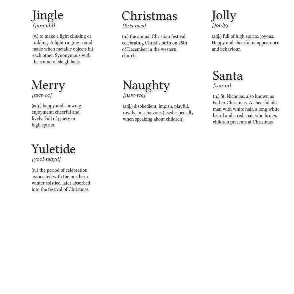 Clear Stamps Set 7PK - Festive Dictionary Definitions – Sizzix.com